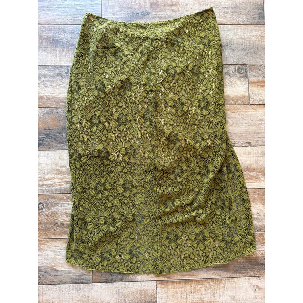 LACEMADE OLIVE LACE MIDI SKIRT 3X Curve&Plus Enchanted Forest Skirt - Picture 12 of 12